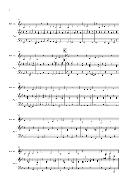 The Saints Jazzy Style For Tenor Saxophone And Paino Page 2