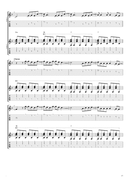 The Scientist Duet Guitar Tablature Page 2