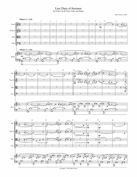 The Seasons String Quartet Piano Page 2