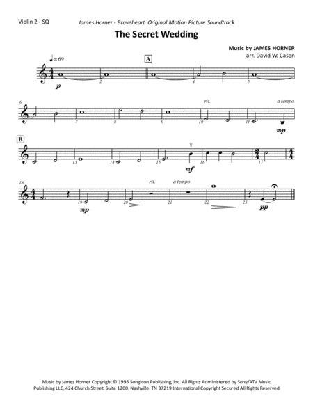 The Secret Wedding From Braveheart String Quartet Page 2