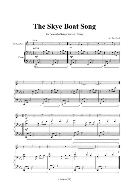 The Skye Boat Song For Solo Alto Saxophone And Piano Page 2