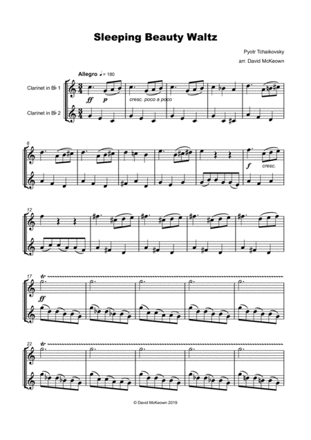 The Sleeping Beauty Waltz By Tchaikovsky For Clarinet Duet Page 2