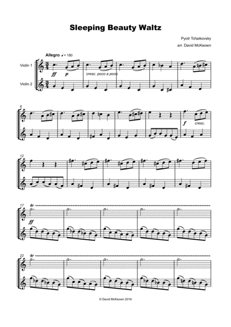 The Sleeping Beauty Waltz By Tchaikovsky For Violin Duet Page 2