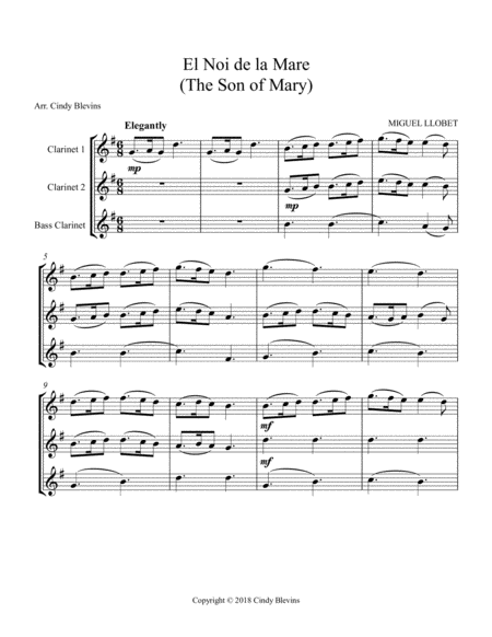 The Son Of Mary For Two Clarinets And Bass Clarinet Page 2