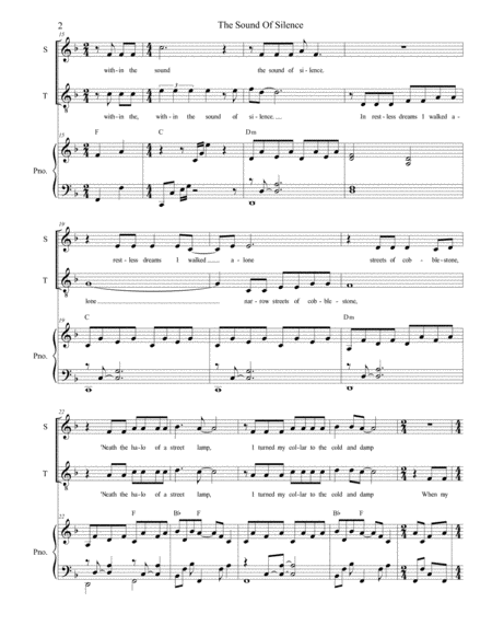 The Sound Of Silence Duet For Soprano And Tenor Solo Page 2