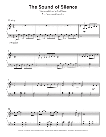 The Sound Of Silence Easy Piano Page 2