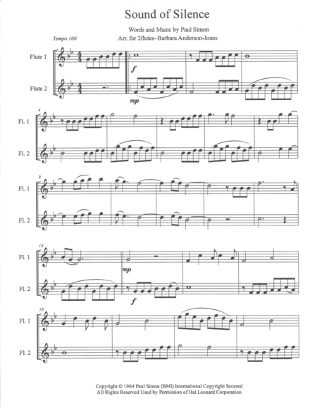 The Sound Of Silence Flute Duet Page 2