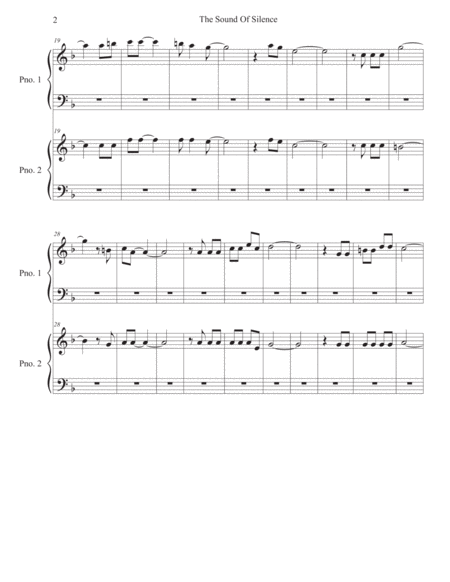 The Sound Of Silence Piano Duet Page 2