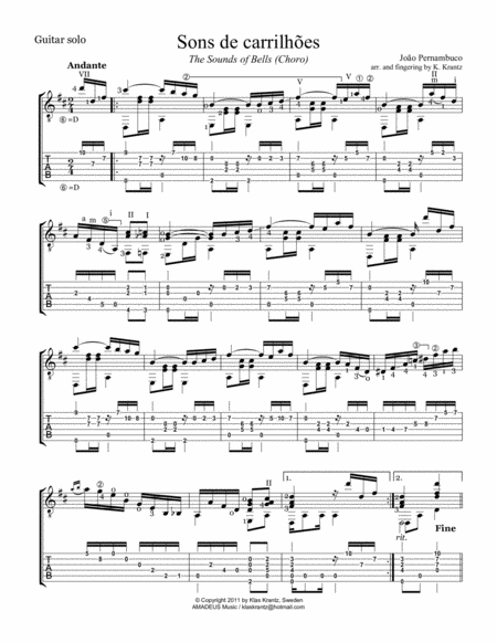 The Sounds Of Bells Sons De Carrilhoes For Guitar Solo Tab Page 2