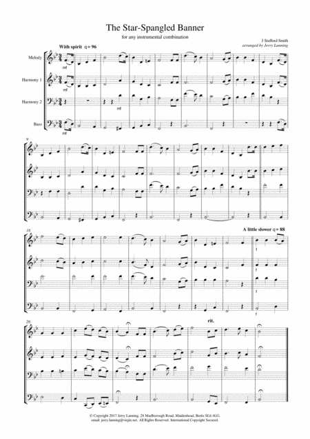 The Star Spangled Banner For Any Instrumental Combination Page 2