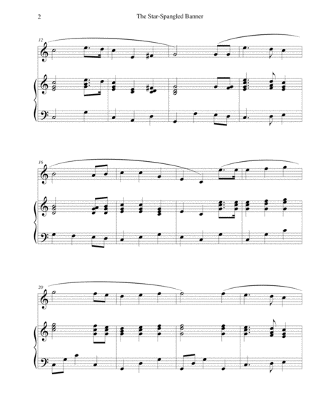 The Star Spangled Banner For Oboe And Piano Page 2