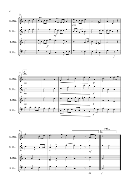 The Star Spangled Banner For Recorder Quartet Page 2