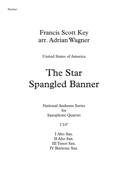 The Star Spangled Banner Saxophone Quartet Aatb Arr Adrian Wagner Page 2