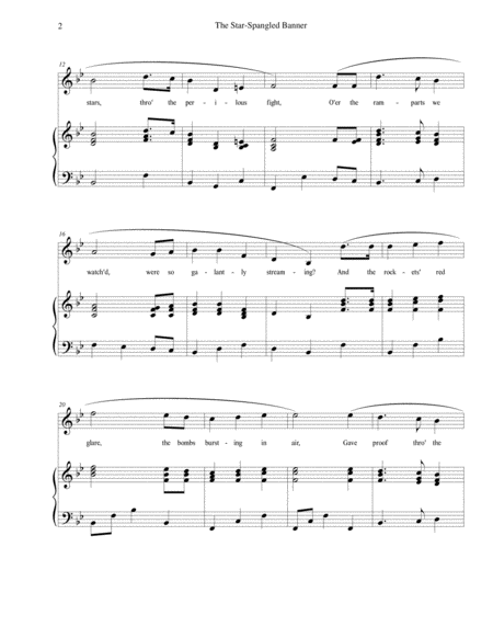 The Star Spangled Banner Vocal Solo With Piano Accompaniment Page 2