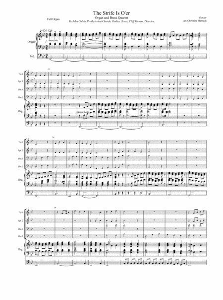 The Strife Is O Er The Battle Done Brass Quartet And Organ Page 2