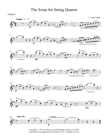 The Swan String Quartet For String Quartet Page 2