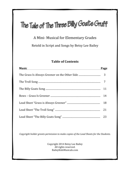 The Tale Of The Three Billy Goats Gruff Score Page 2