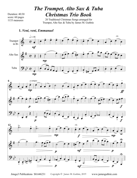 The Trumpet Alto Sax Tuba Christmas Trio Book Page 2