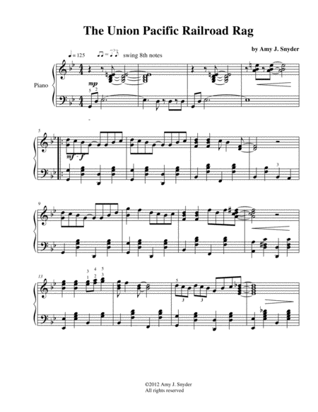 The Union Pacific Railroad Rag Piano Solo Page 2