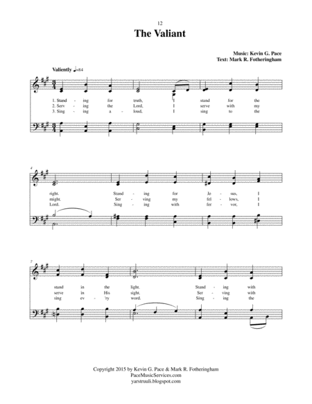 The Valiant An Original Hymn Page 2