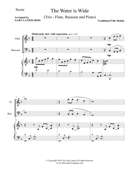 The Water Is Wide Trio Flute Bassoon Piano With Parts Page 2