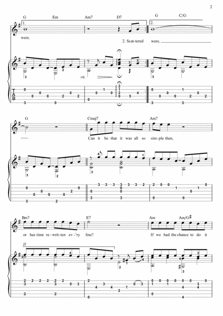 The Way We Were Guitar Fingerstyle Page 2