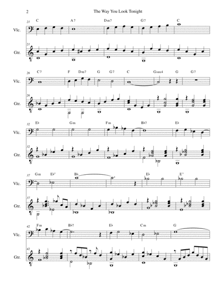 The Way You Look Tonight For Cello And Guitar Page 2