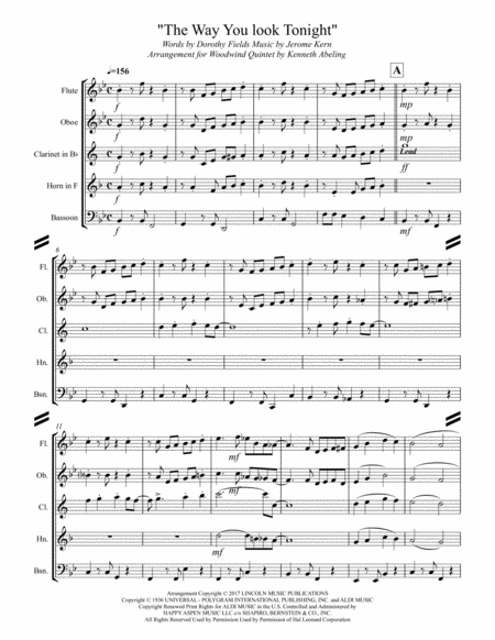 The Way You Look Tonight For Woodwind Quintet Page 2