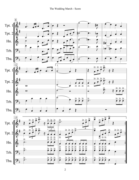 The Wedding March From Wedding Music For Brass Quintet Professional Edition Page 2