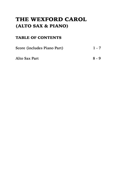 The Wexford Carol Alto Sax And Piano Page 2
