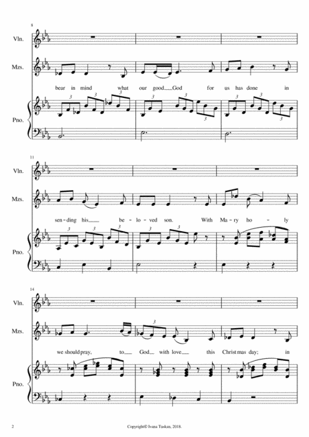 The Wexford Carol For Mezzosopran Violin And Piano Page 2