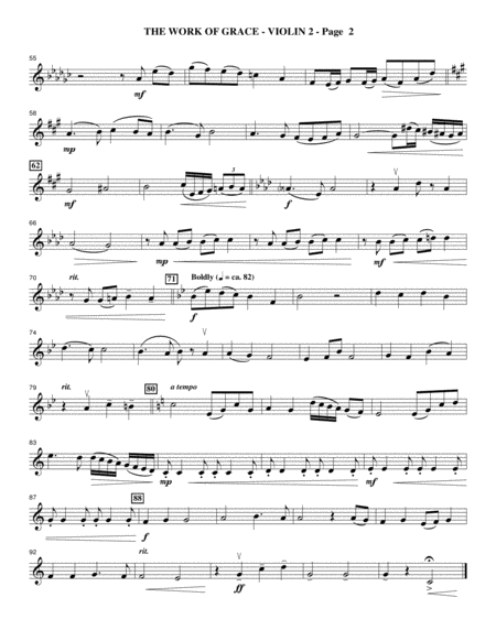 The Work Of Grace Violin 2 Page 2