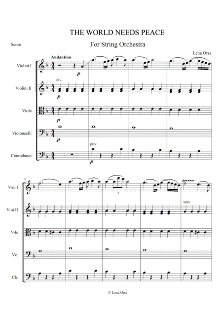 The World Needs Peace For String Orchestra Page 2