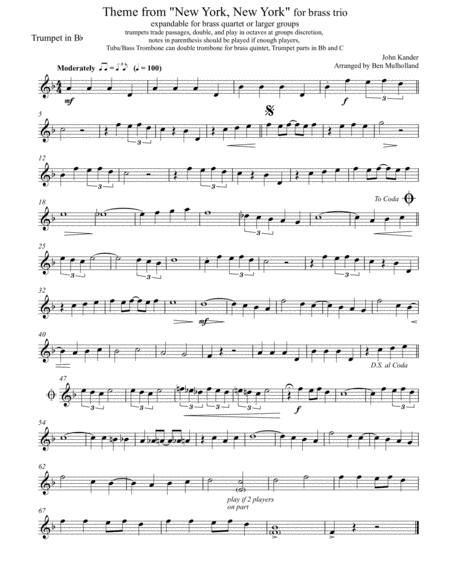 Theme From New York New York For Brass Trio Page 2