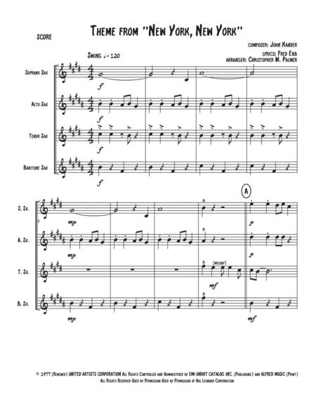 Theme From New York New York Saxophone Quartet Page 2