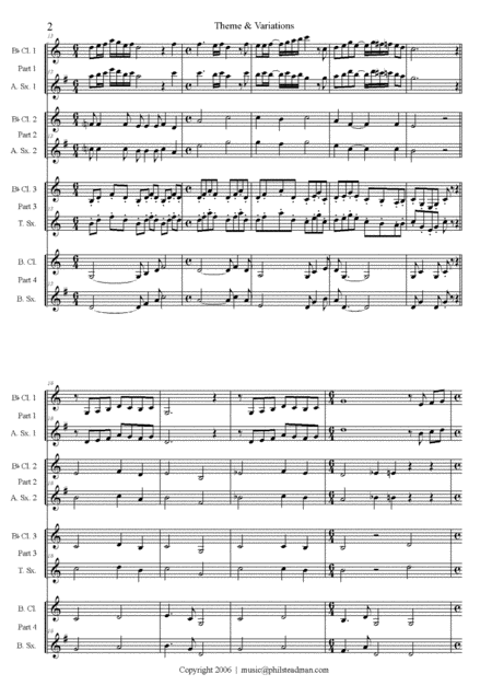 Theme Variations For Flexible Woodwind Quartet Page 2