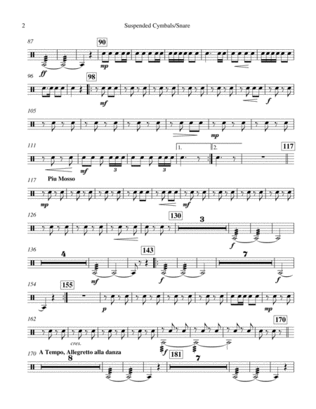 Themes From The Beach Suspended Cymbals And Snare Drum Page 2