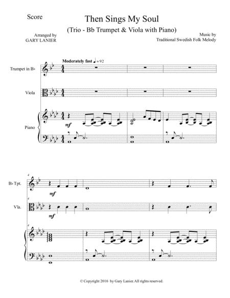 Then Sings My Soul Trio Bb Trumpet Viola With Piano And Parts Page 2