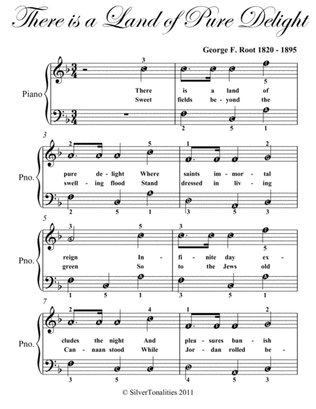There Is A Land Of Pure Delight Easy Piano Sheet Music Page 2