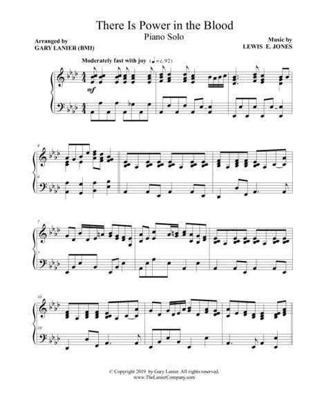 There Is Power In The Blood For Piano Solo Page 2