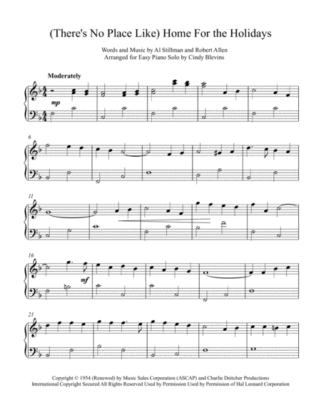 Theres No Place Like Home For The Holidays An Easy Piano Solo Arrangement Page 2