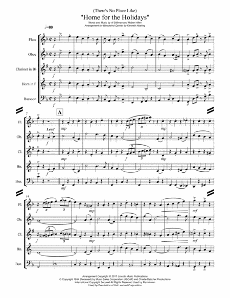 Theres No Place Like Home For The Holidays For Woodwind Quintet Page 2
