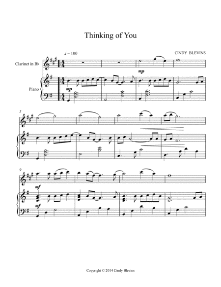 Thinking Of You For Piano And Clarinet Page 2