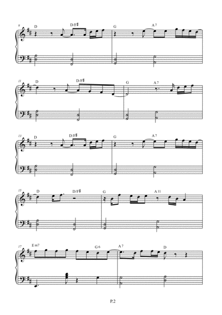 Thinking Out Loud Easy Piano Solo In Published D Key With Chords Page 2