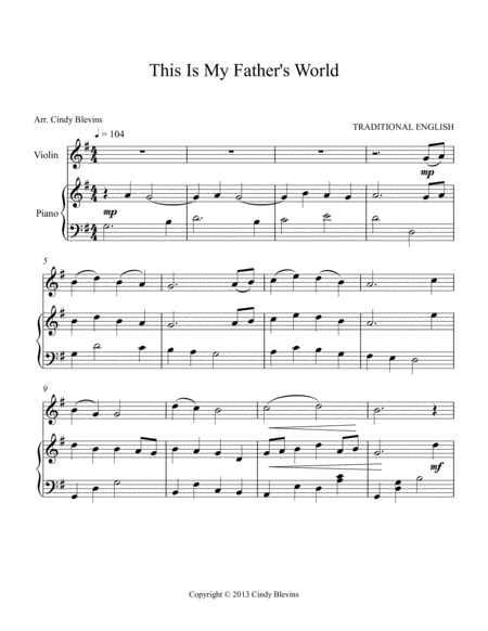 This Is My Fathers World Arranged For Piano And Violin Page 2