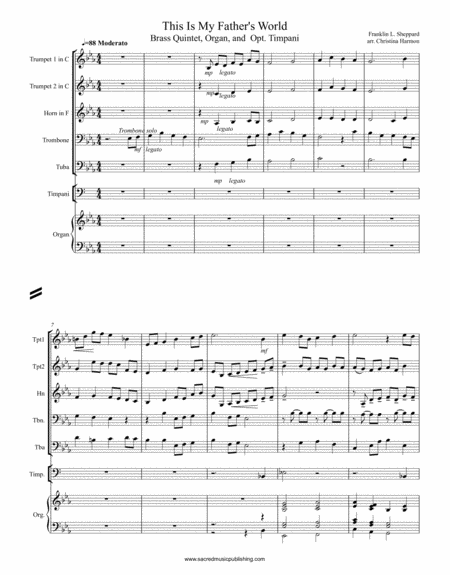 This Is My Fathers World Brass Quintet Organ And Optional Timpani Page 2