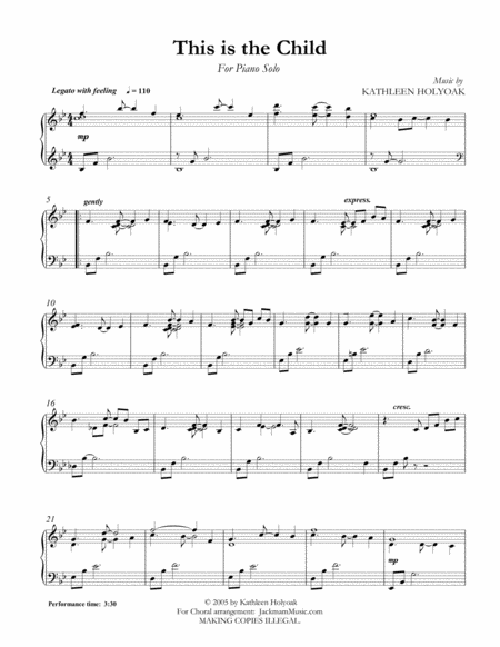 This Is The Child Piano Solo Page 2