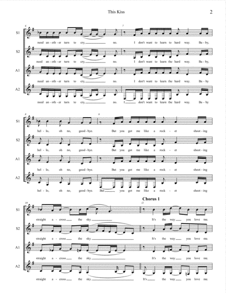 This Kiss Ssaa A Cappella Page 2