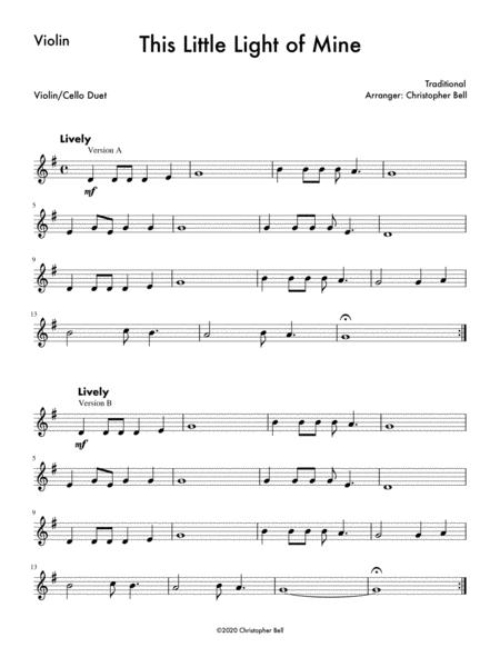 This Little Light Of Mine Easy Violin Cello Duet Page 2