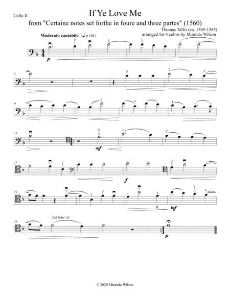 Thomas Tallis If Ye Love Me For 4 Cellos Page 2